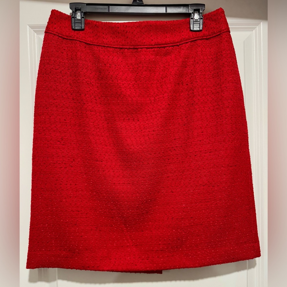Liz Claiborne Vibrant‎ Red Tweed Pencil Skirt